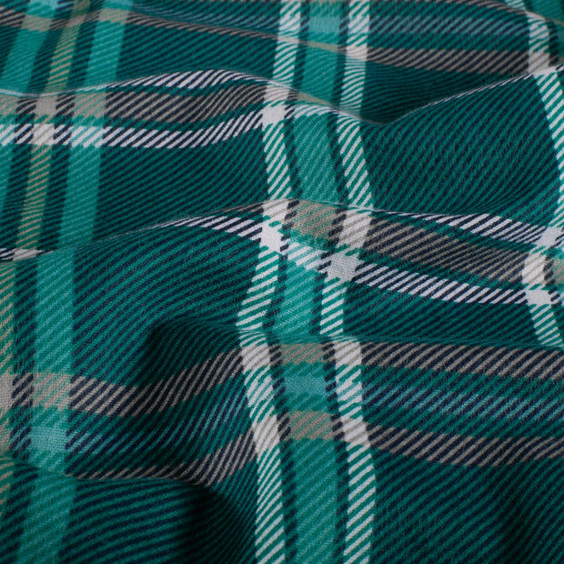 Flannel fabric Checks Green