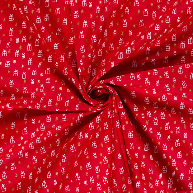 Algodón Popelina tela Rojo 