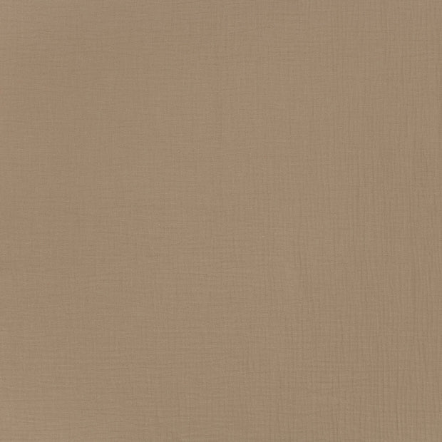 Muslin GOTS organic fabric Taupe Grey matte 