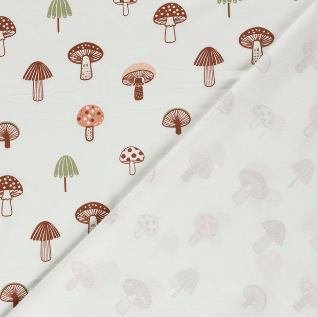 French Terry fabric Mushrooms printed 