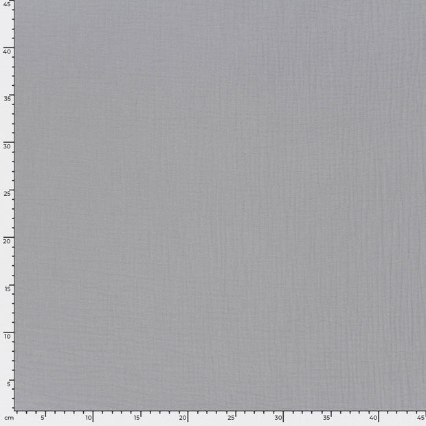 Muslin GOTS organic fabric Unicolour Grey