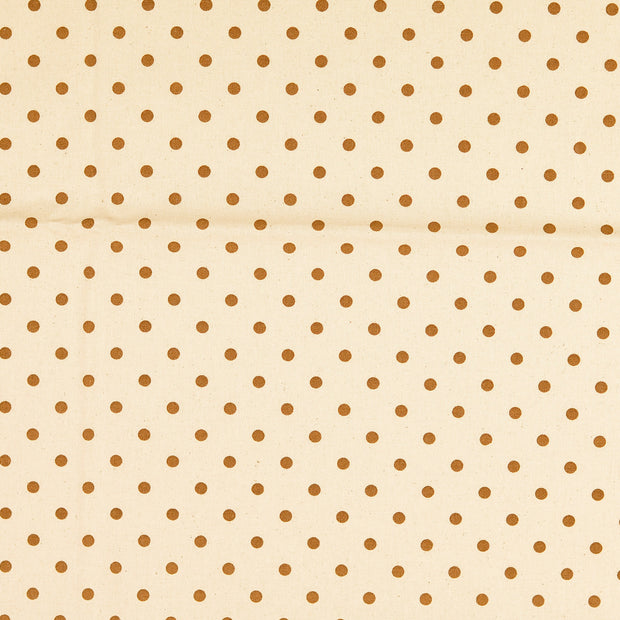 Cretonne fabric Dots Beige