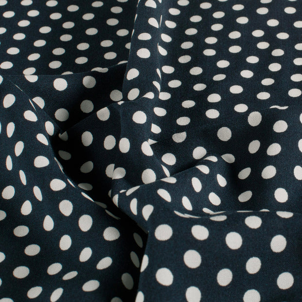 Bamboo Poplin fabric Dots Navy