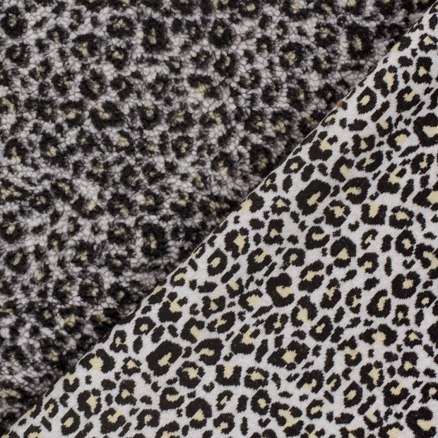 Sherpa Fleece fabric Leopards jacquard 