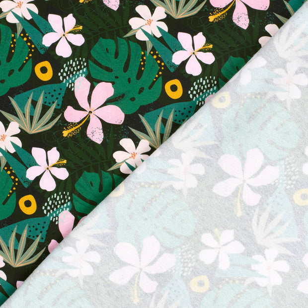 French Terry fabric Flowers brushed and digital printed 