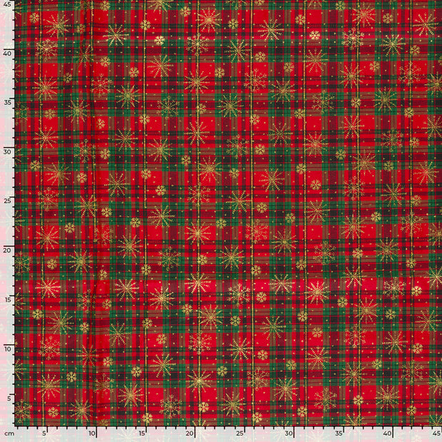 Cotton Poplin fabric Christmas Red