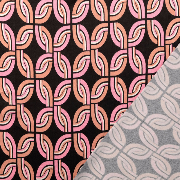 Viscose Satin fabric Salmon digital printed 