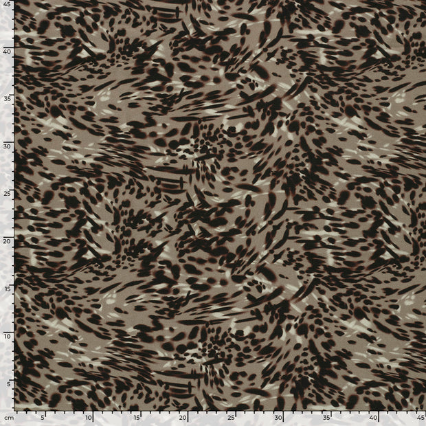 Viscose Vortex Jersey fabric Leopards Grey