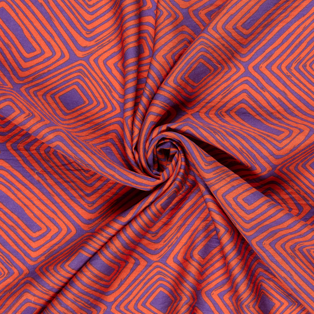 Viscose Nylon Twill fabrik Violett bedruckt 