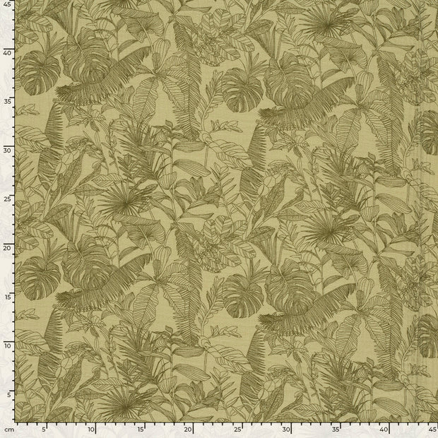 Muslin fabric Jungle Khaki Green