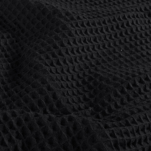 Waffelpiqué fabrik Uni Schwarz