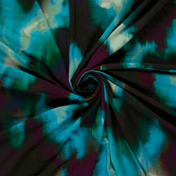 Viscose Vortex Jersey fabric Dark Green digital printed 