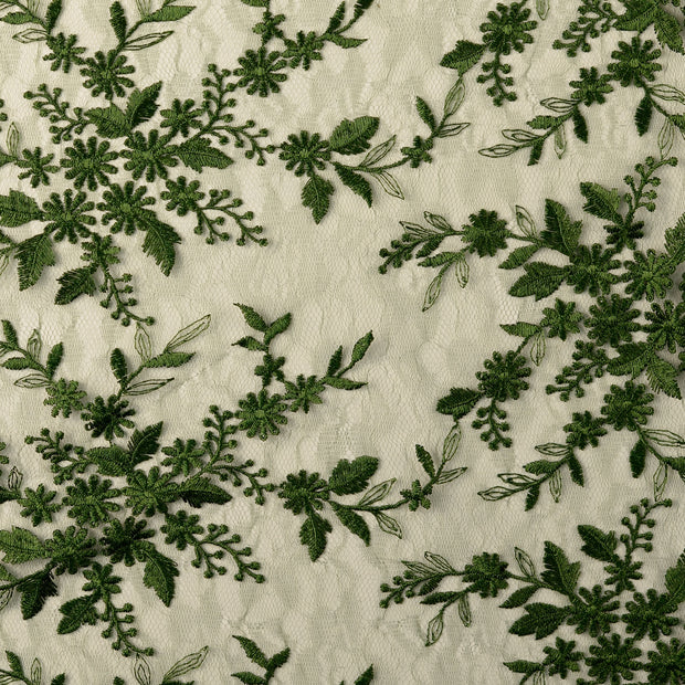 Lace fabric Flowers Dark Mint
