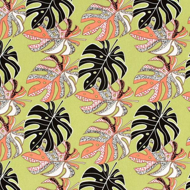 Woven Viscose Linen fabric Lime Green matte 
