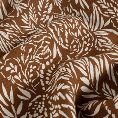 Viscose Nylon Crepe printed Leaves Brown