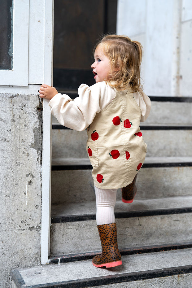 Babycord 21w fabric Apples Beige