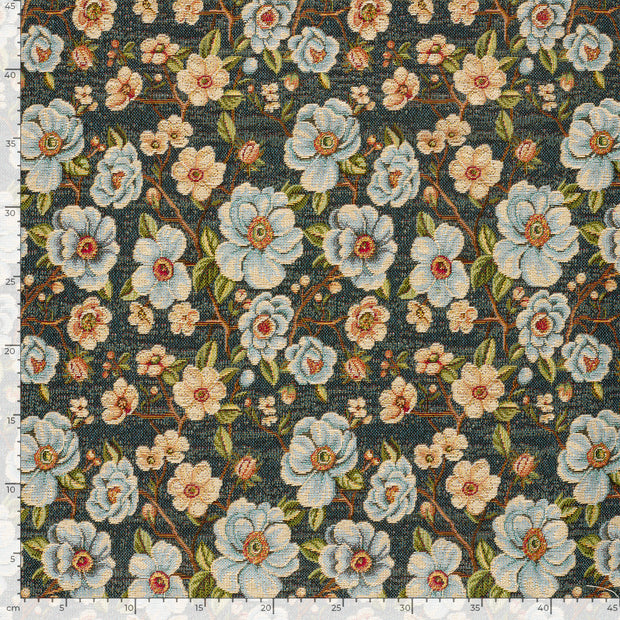 Gobelin fabric Flowers Indigo