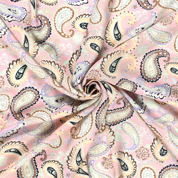 Bamboo Poplin fabric Light Pink printed 