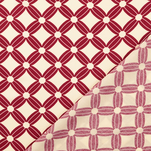 Viscose Poplin fabrik Weinrot bedruckt 