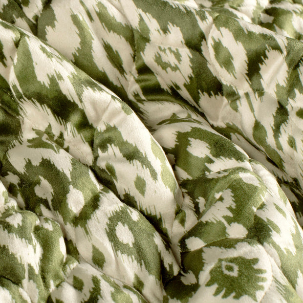 Velvet fabric Abstract Khaki Green
