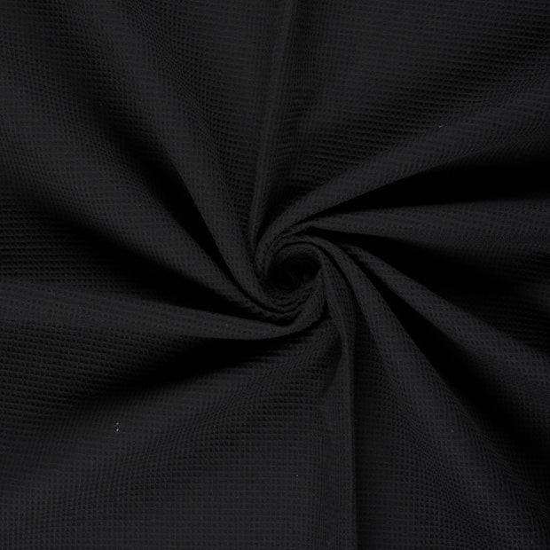 Waffle piqué fabric Black 