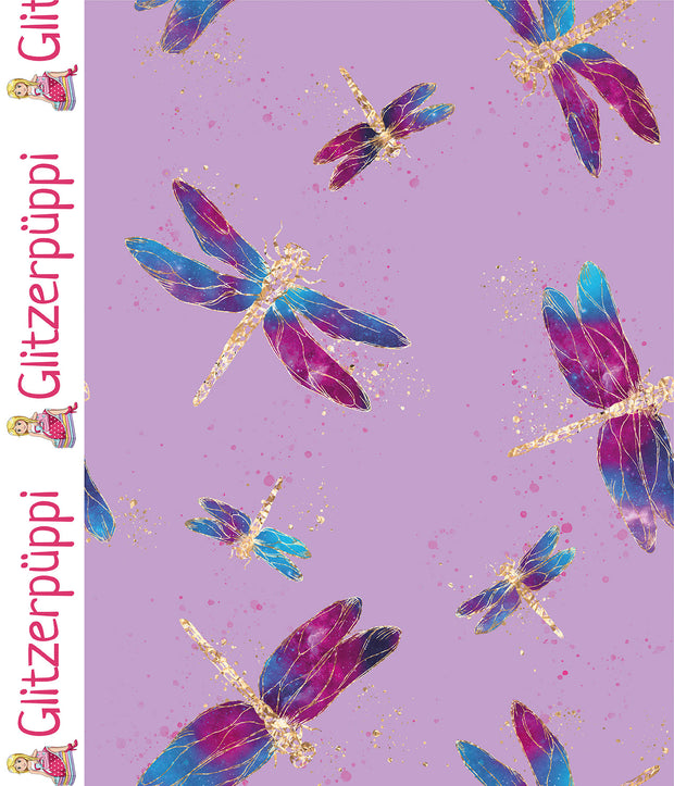 Jogging fabric Dragonflies Lila