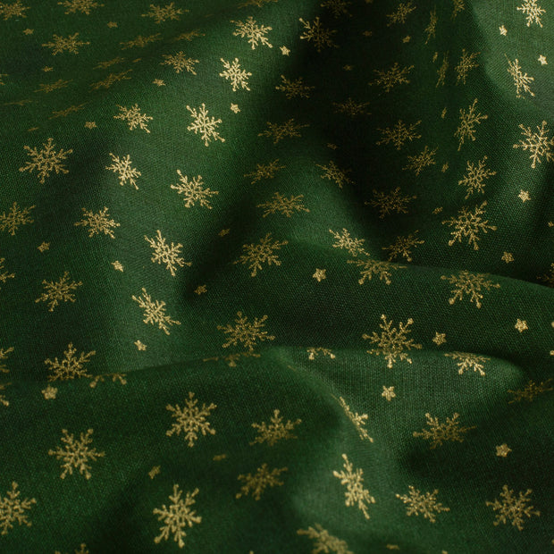 Cretonne fabric Christmas Forest Green