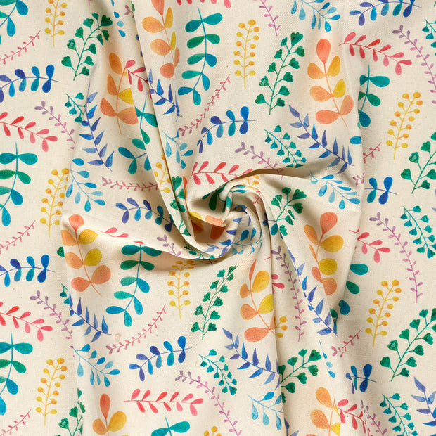 Panama fabric Beige digital printed 