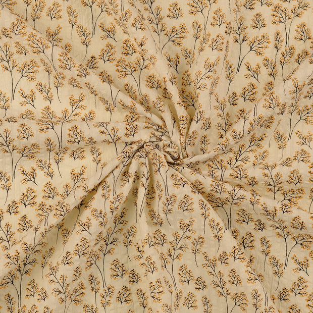 Tela Seersucker tela Ocre 