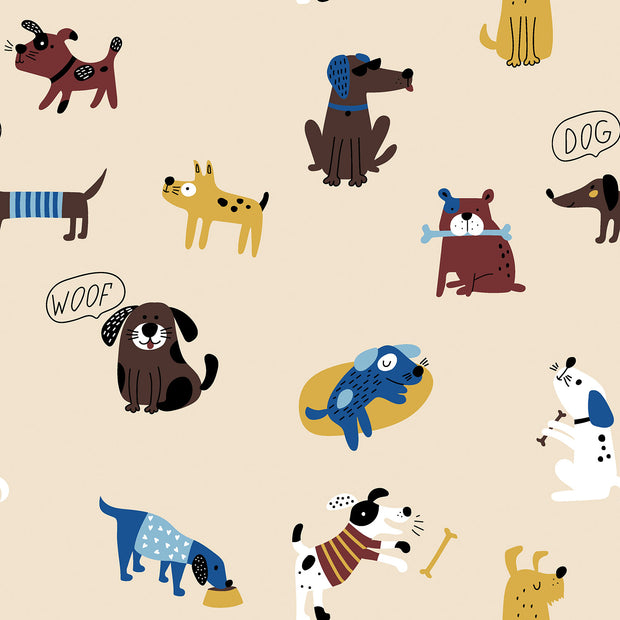 Softshell fabric Dogs Beige