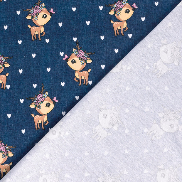 French Terry fabric Deer digital printed 