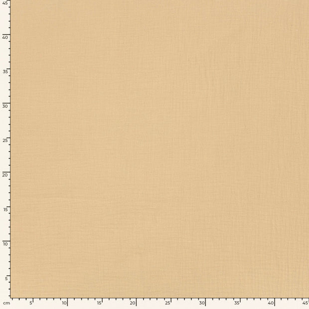Muslin GOTS organic fabric Unicolour Camel