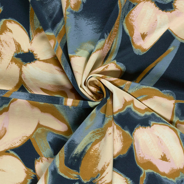 Punta di Roma fabric Navy printed 