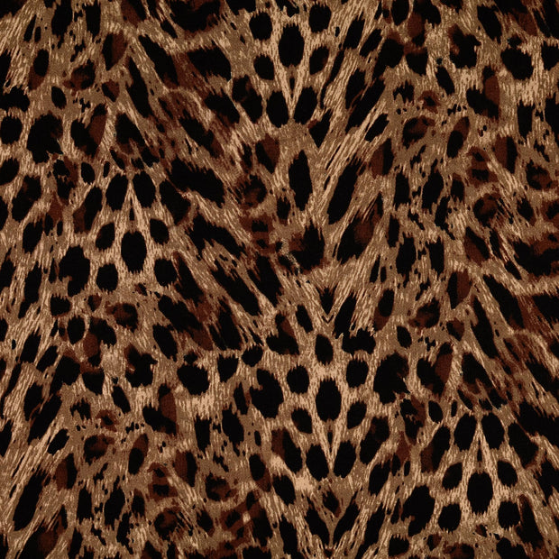 Viscose Satin fabric Animals Beige