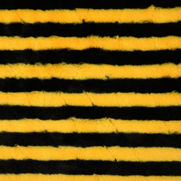 Pluche fabric Stripes Yellow
