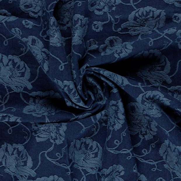 Jeans fabrik Jeansblau Jacquard 