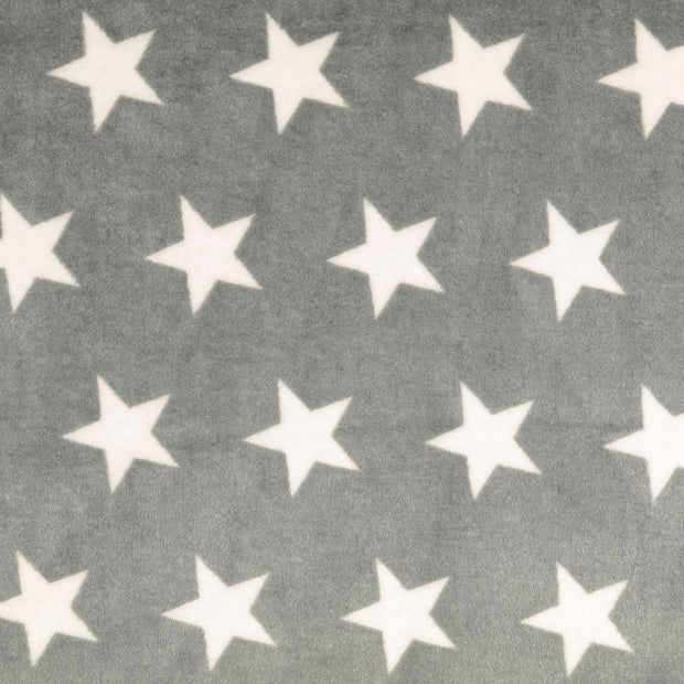 Alphen Fleece fabric Stars Grey