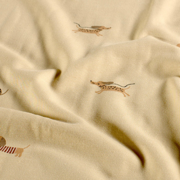 Jersey fabric Dogs Beige