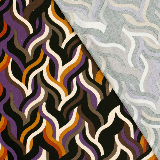 Viscose Twill fabric Abstract printed 