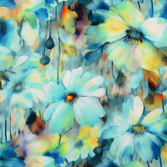 Viscosa Poplin Flores Petróleo