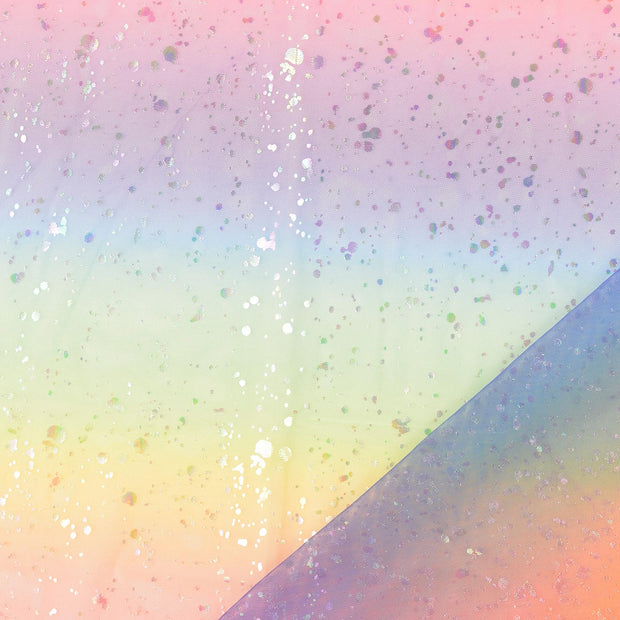Tulle fabric Multicolor foiled 