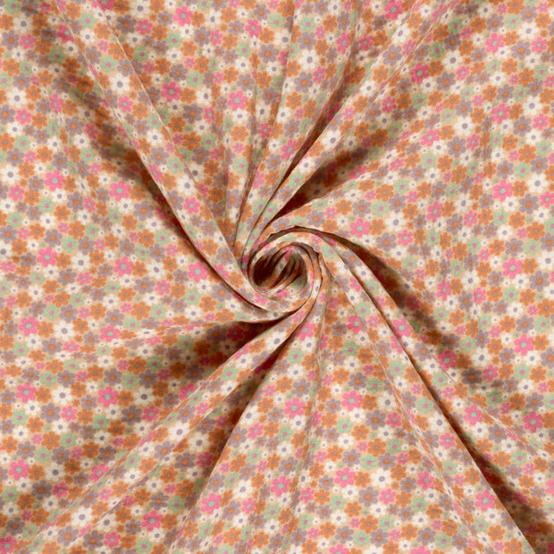 Muslin fabric Pink printed 