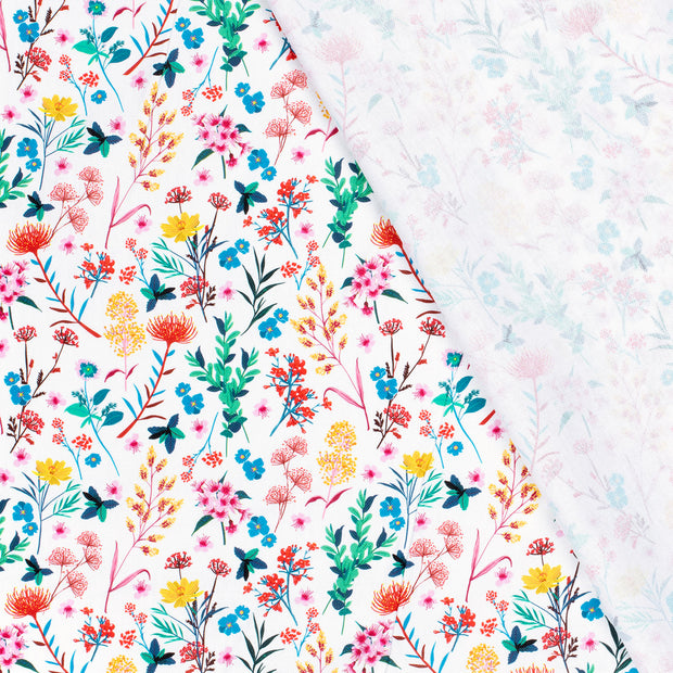 Panama fabric Flowers digital printed 