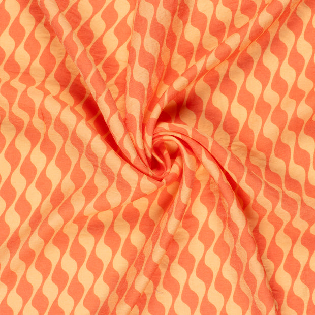 Viscose Nylon Twill fabric Salmon printed 