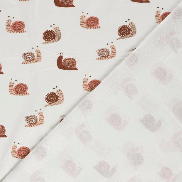 French Terry fabric Snails printed 