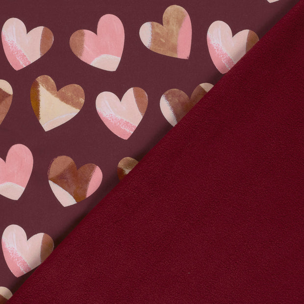 Softshell fabric Hearts digital printed 
