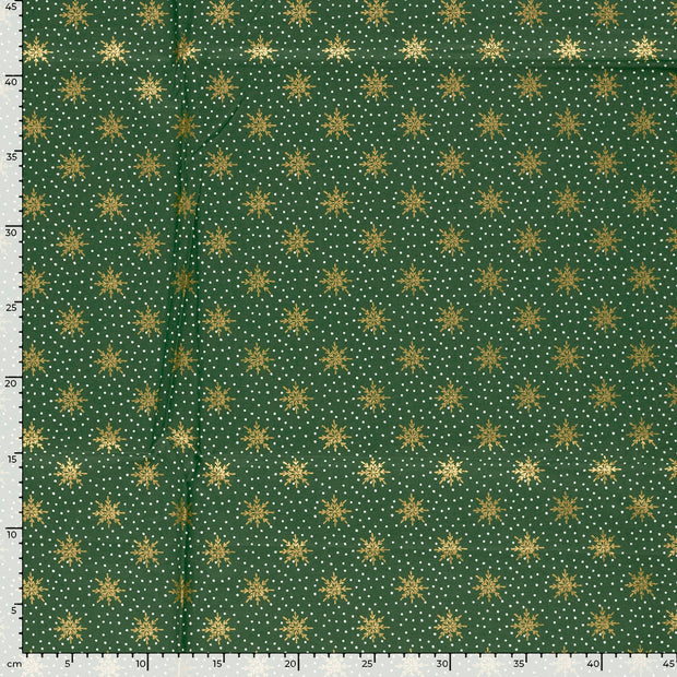 Cotton Poplin fabric Christmas Green