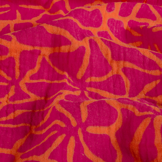 Muslin fabric Abstract Orange