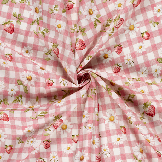 Katoen Poplin stof Roze 