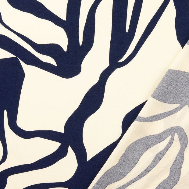 Viscose Poplin stof Marine bedrukt 